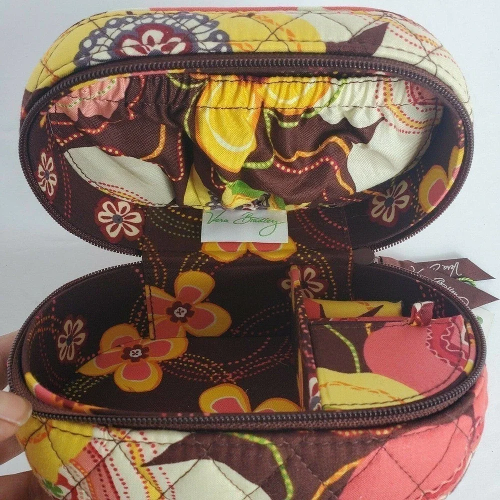 Vera Bradley Jewelry Box Organizer Travel Case Buttercup Zip Up - Picture 3 of 9